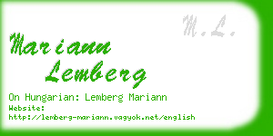 mariann lemberg business card